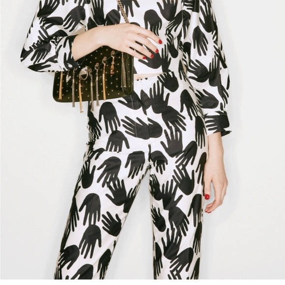 Sonia Rykiel Pants - Sonia Rykiel Black and White Handprint Trouser
Pants